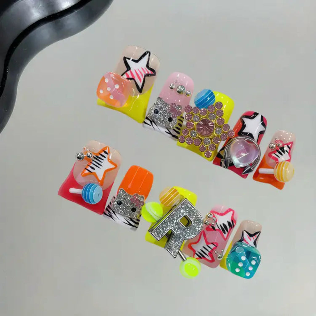 Neon Star Dice Hello Kitty Y2K Spark