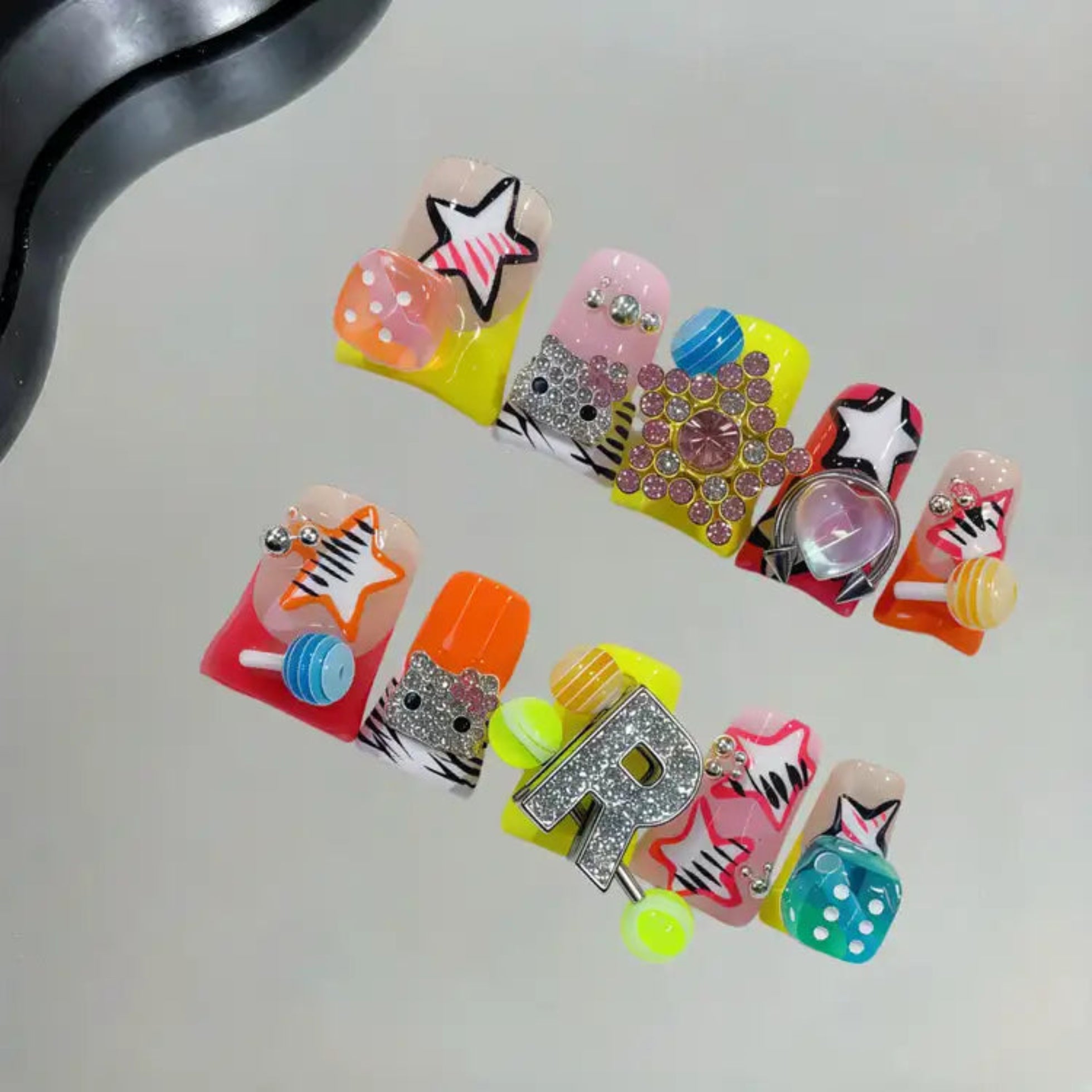 Neon Star Dice Hello Kitty Y2K Spark