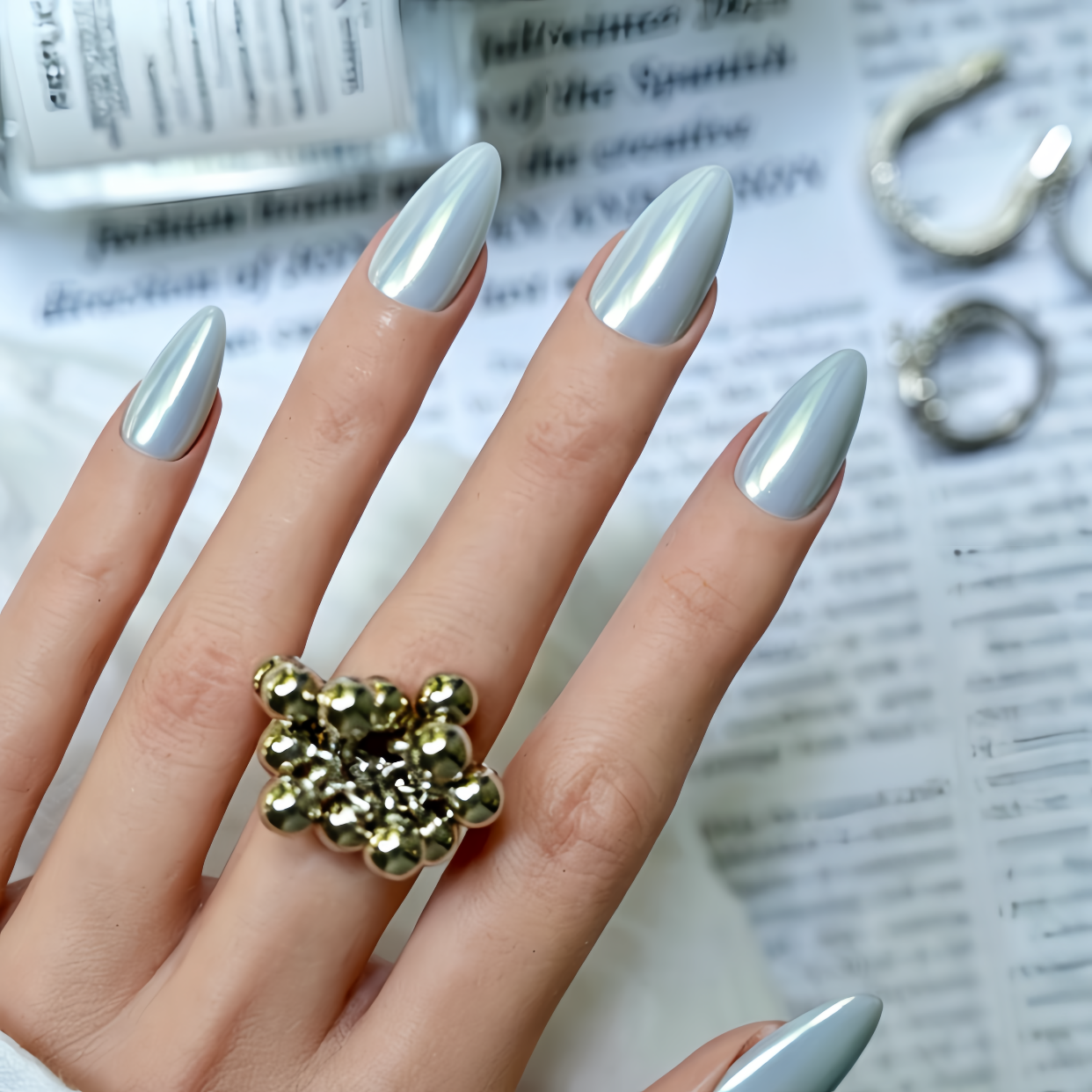 Mirror Finish Silver Blue