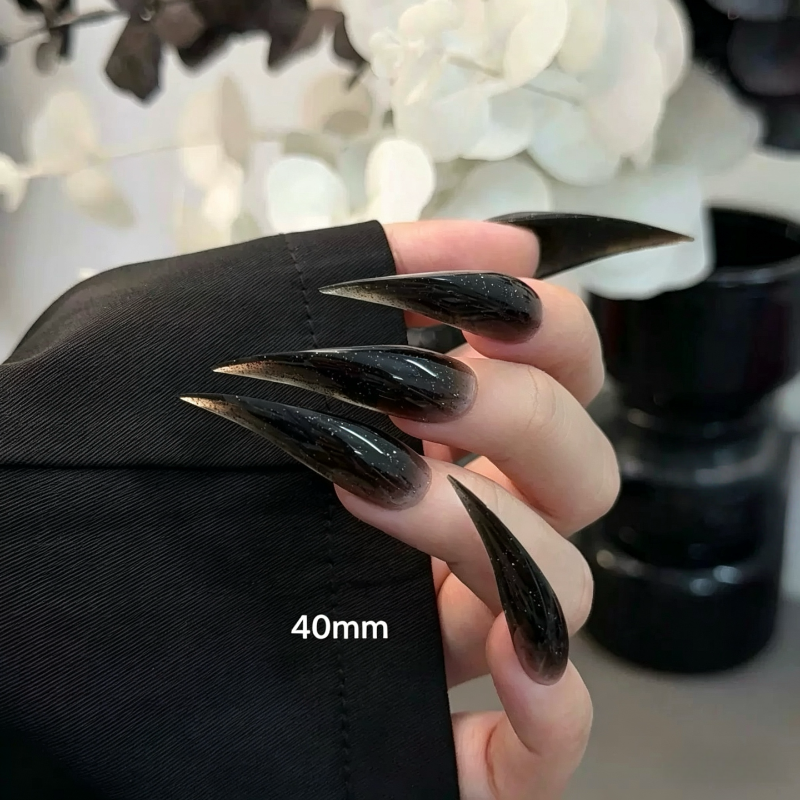 Transparent Black Glitter